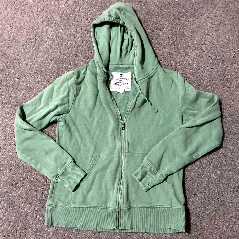 Pact organic cotton full zipper hoodie women’s small